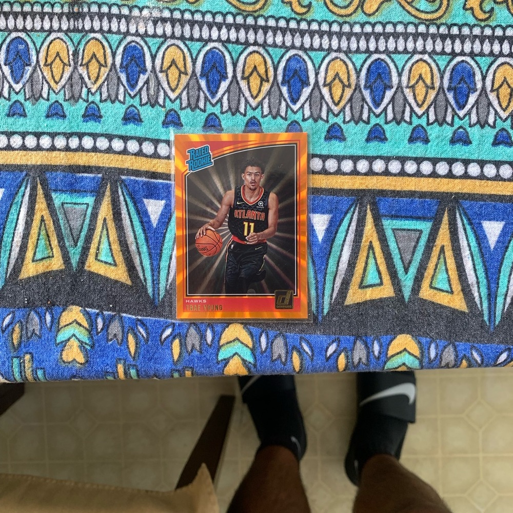 Trae young rookie card orange laser